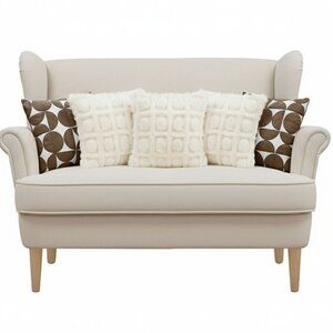 SOGA 5PC Retro Geometric Circle & Cream Pom-Pom Grid Decorative Pillow Cover Set